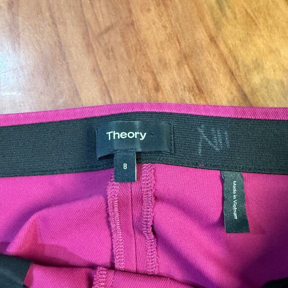 Theory Thaniel Dress pants 8 Designer Approach Twill Stretch Pink Career W4-21 - Picture 5 of 8